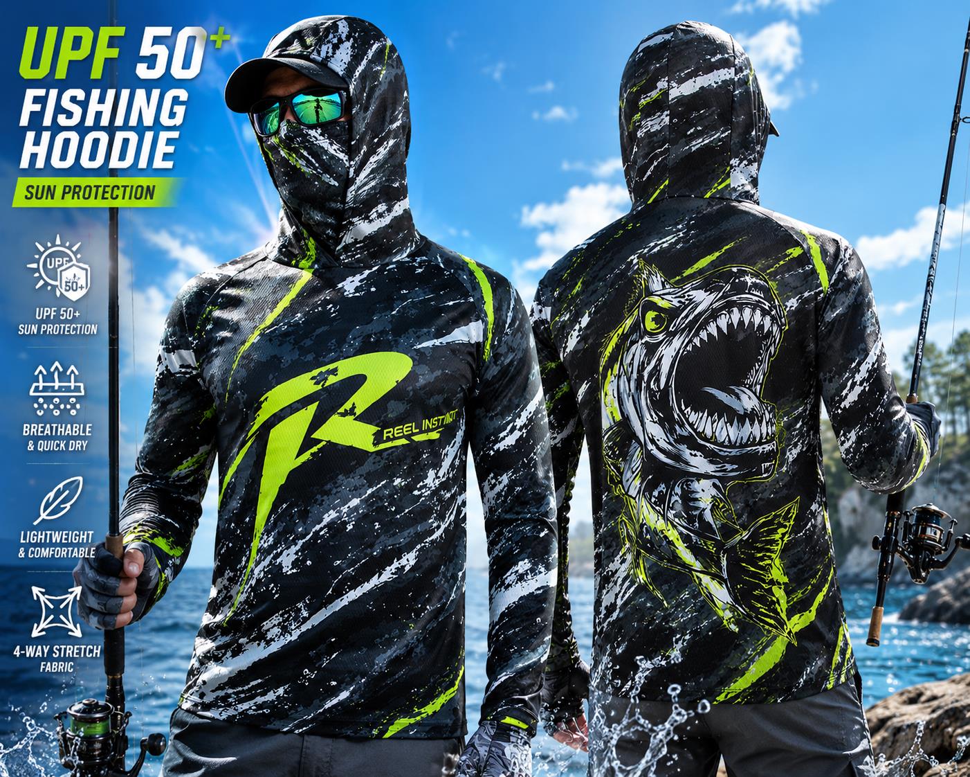 Atasan Pancing Lengan Panjang  - Fishing Mask Sun Protection ulasan dan harga